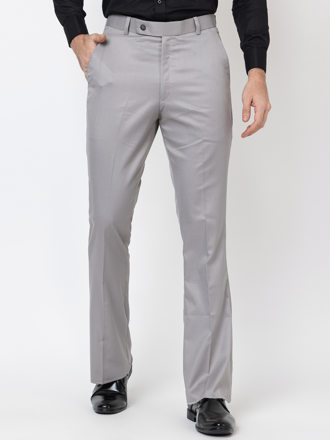 Silver Grey Trouser Bell Bottoms Pant for Men